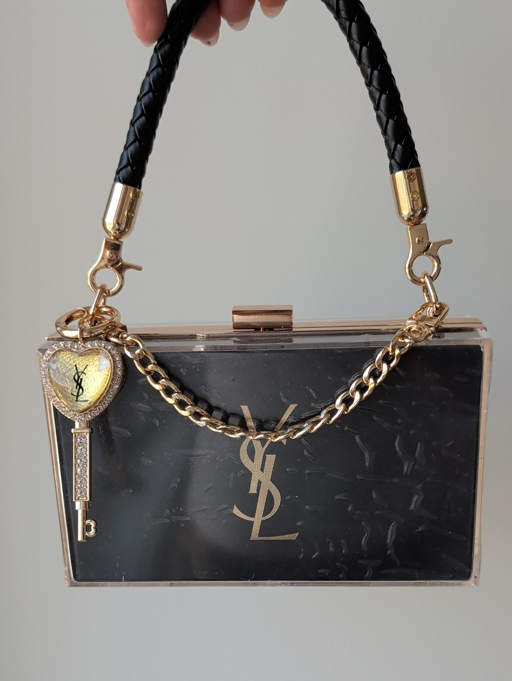 Upcycled YSL Blue Box Luxury Clutch - Picture 3 of 9